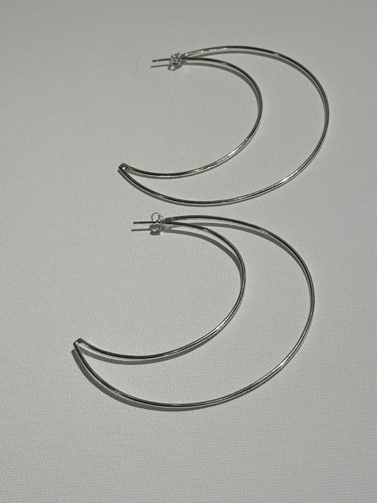 Large Crescent Moon stud earrings