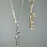 Sterling Silver Love Necklace and T-Bar