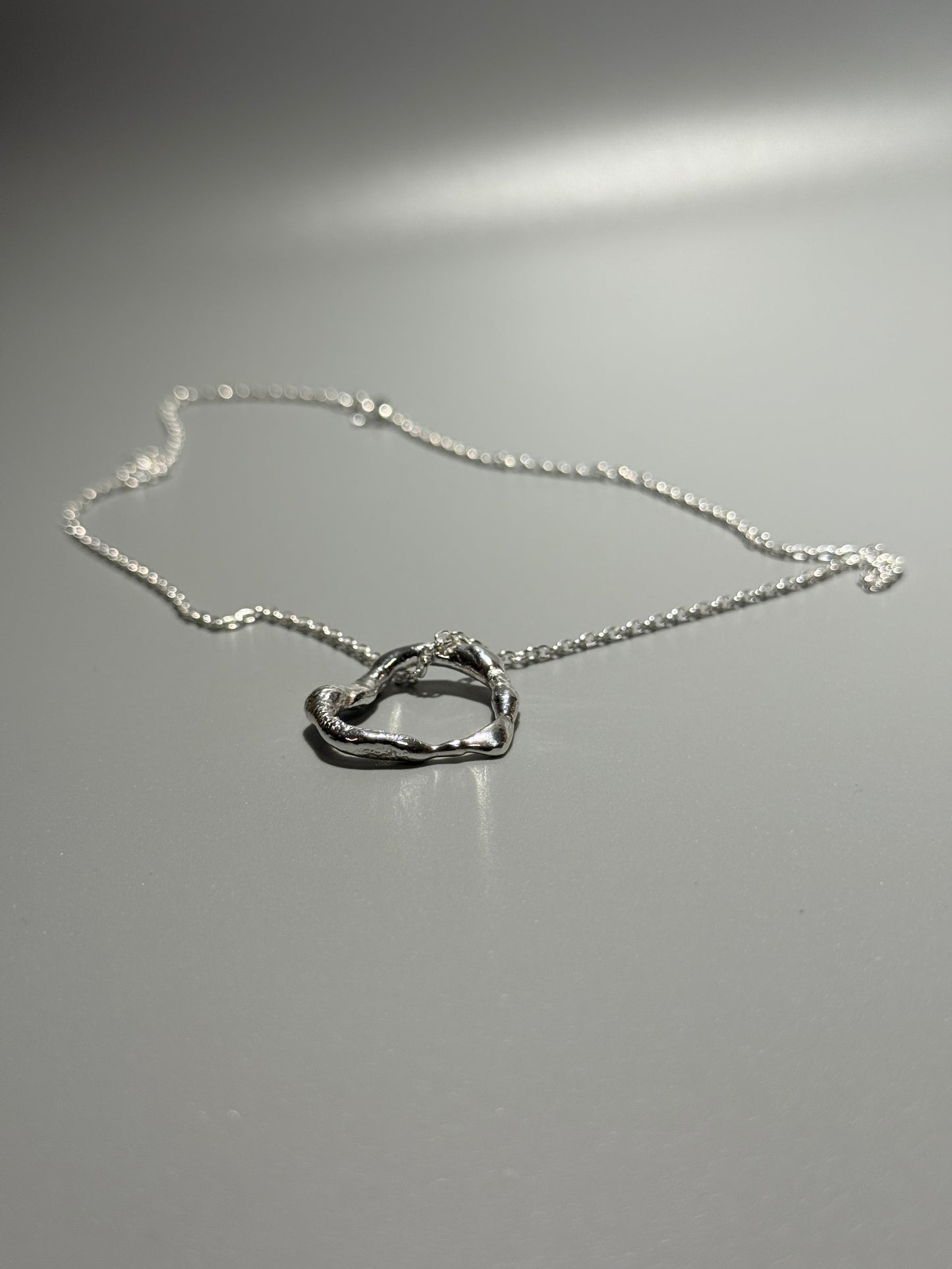 Small Silver Molten Heart