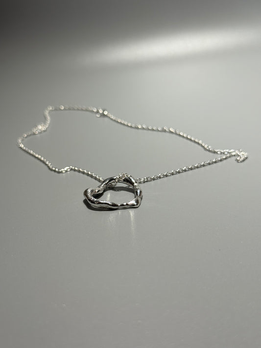 Small Silver Molten Heart