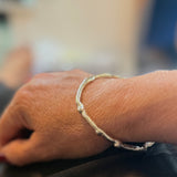 Silver Molten Cuff Style Bangle