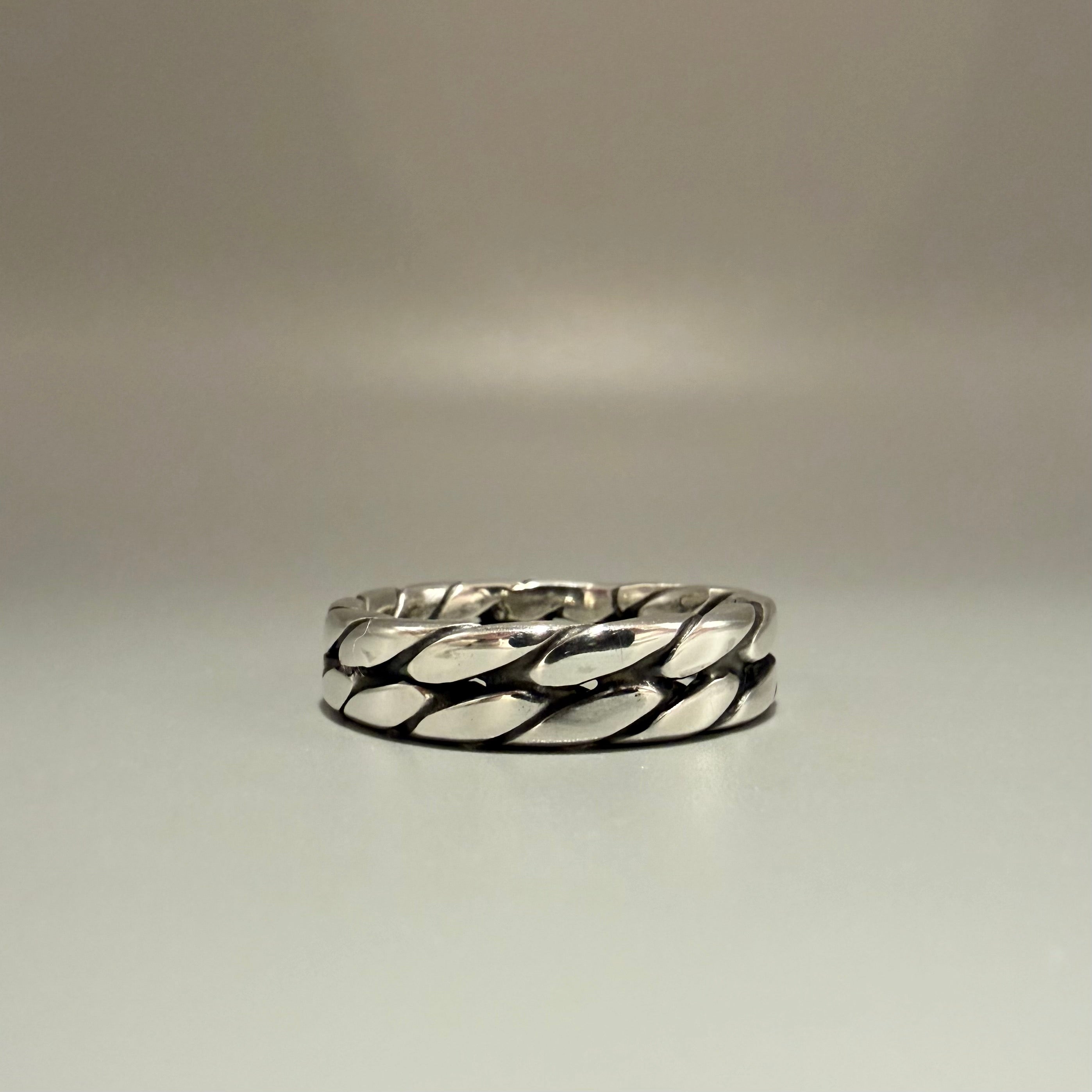 Men's Solid Silver braided Ring