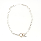 Silver and Gold T Bar chain