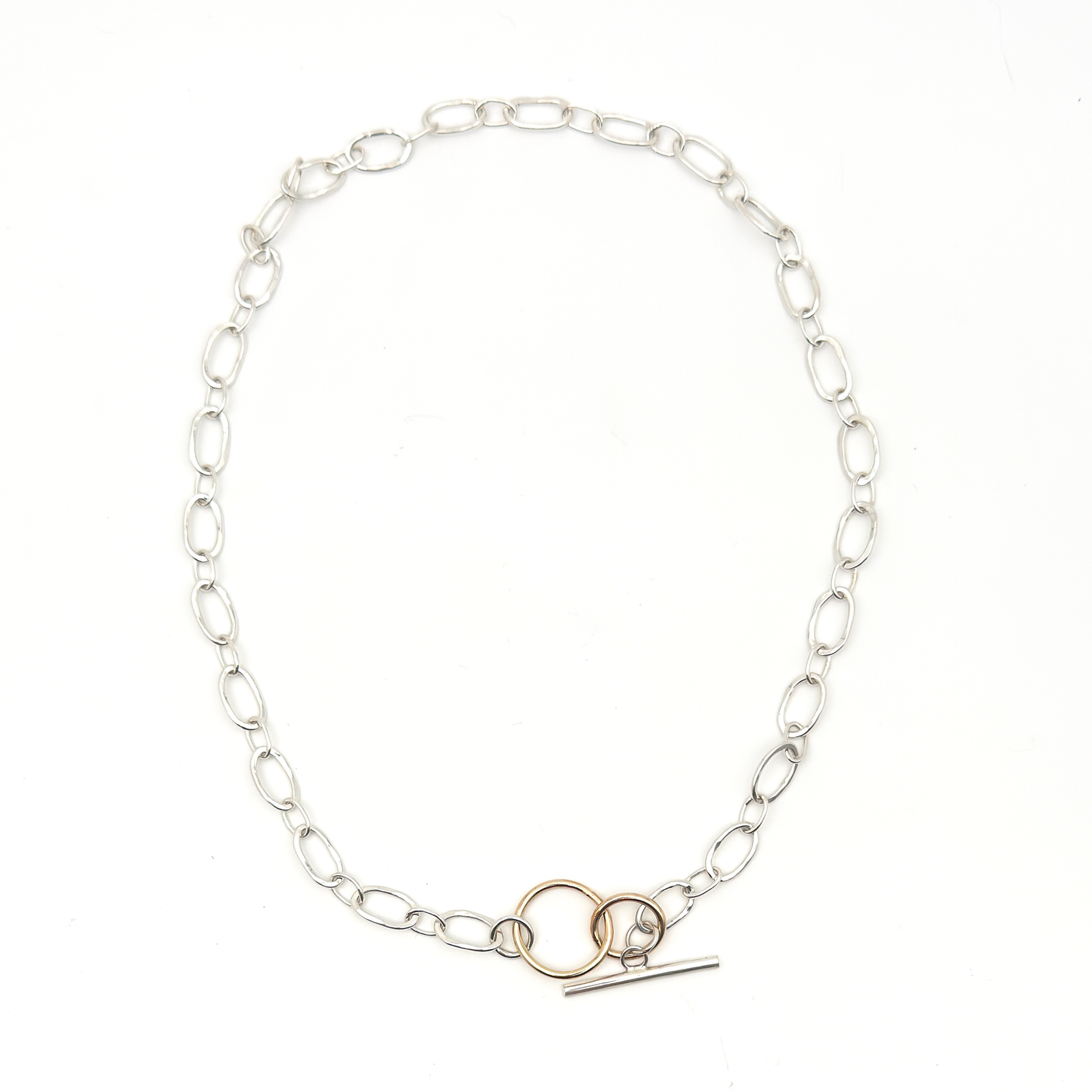 Silver and Gold T Bar chain