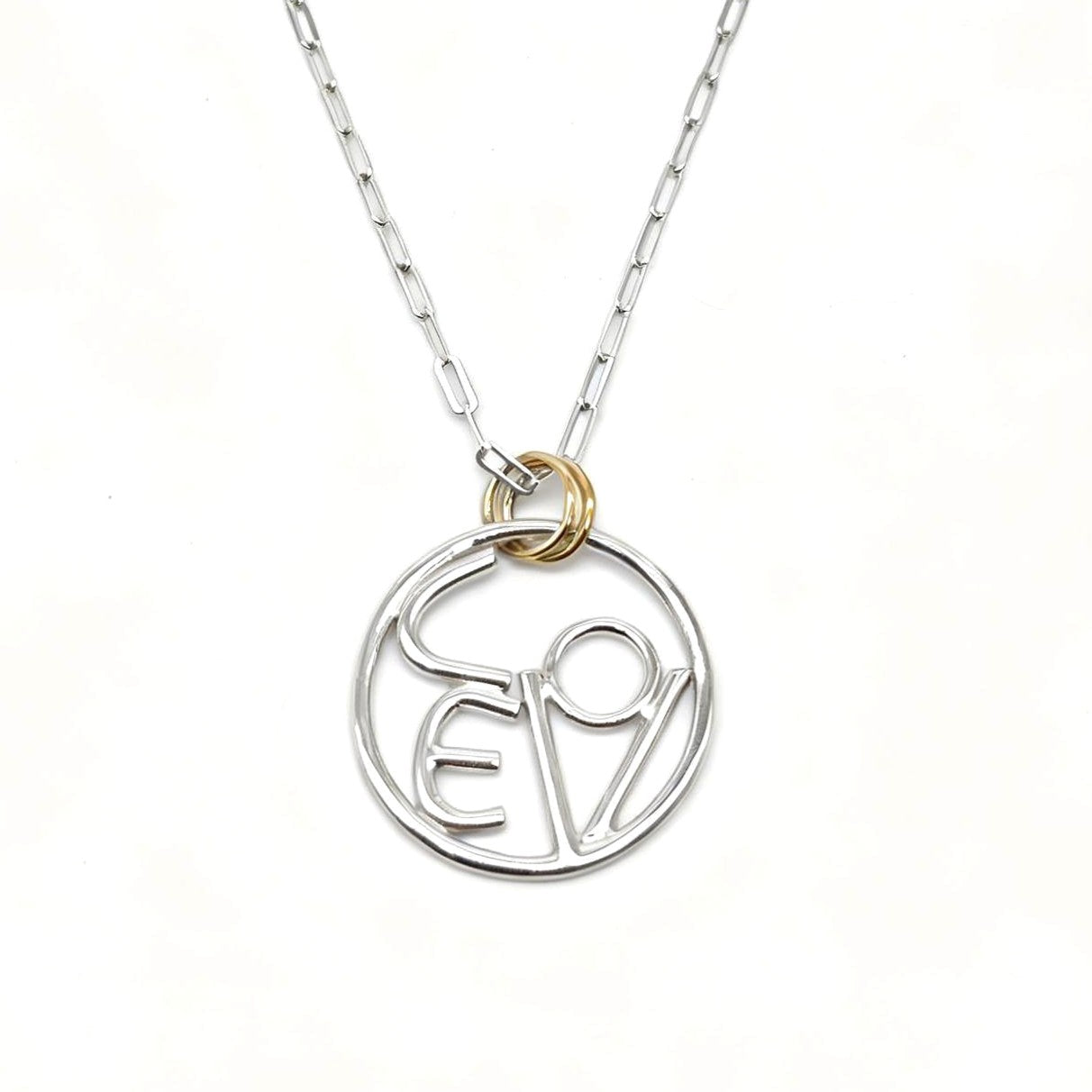 Silver and Gold LOVE Necklace