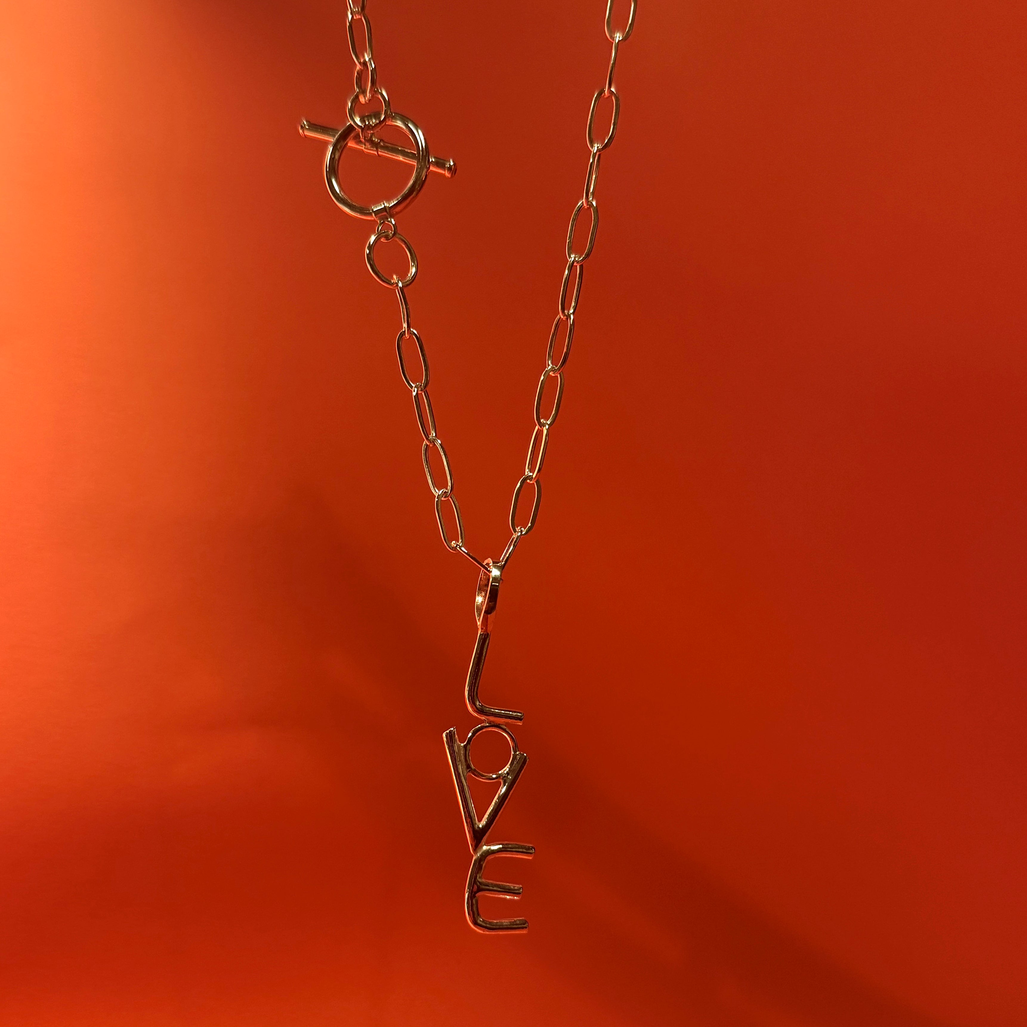 Sterling Silver Love Necklace and T-Bar