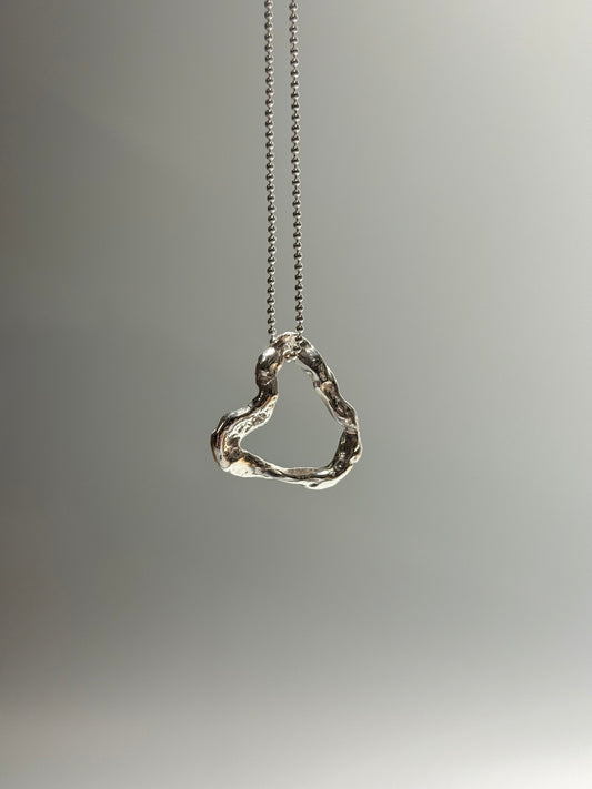 Small Silver Molten Heart