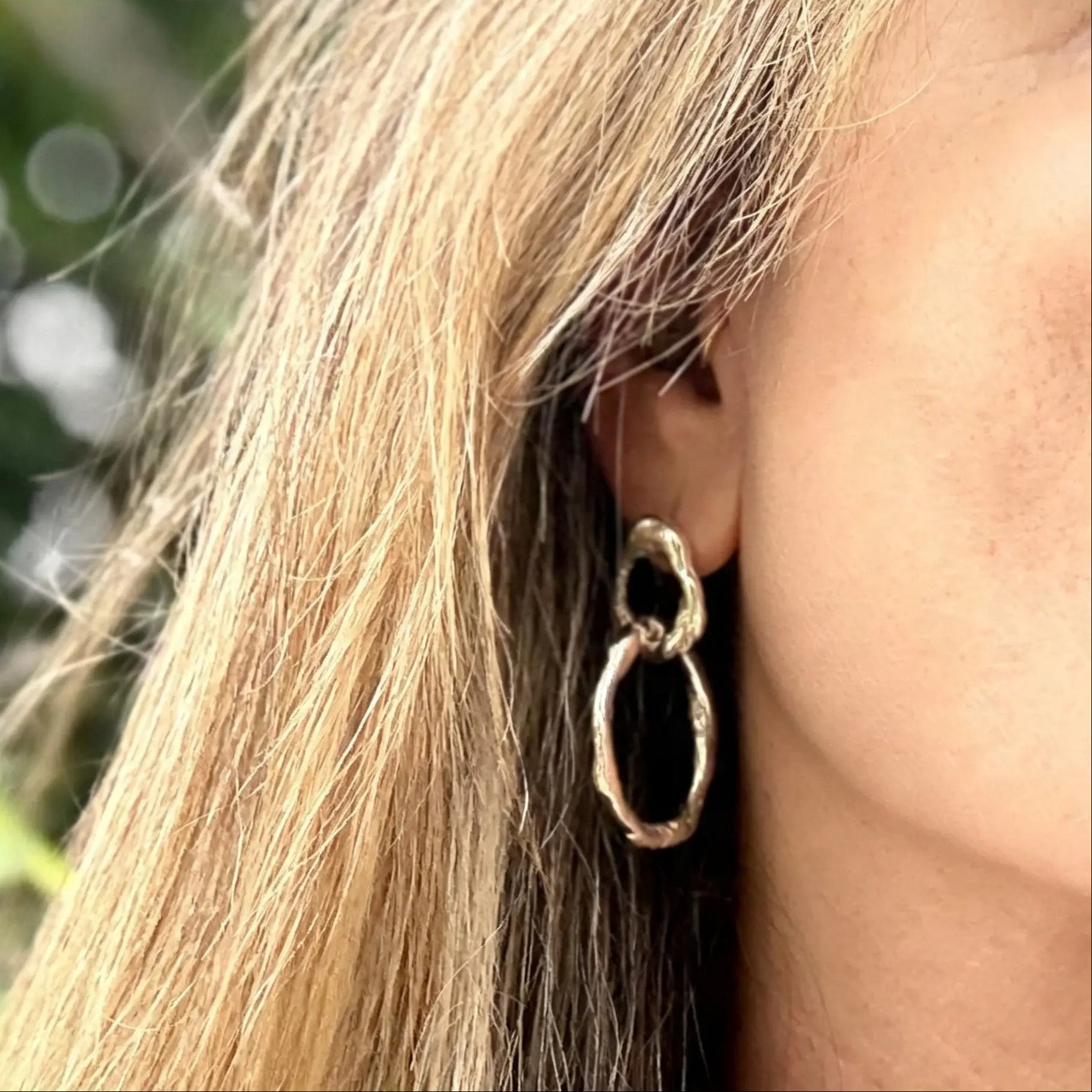 Solid Silver Molten Drop Earrings