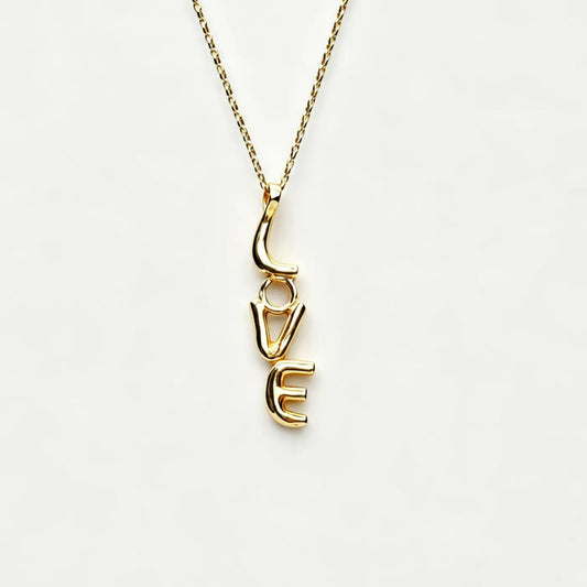 9ct Gold LOVE charm on a Gold Chain