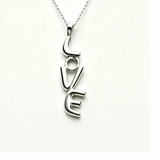 Solid Silver LOVE charm and Silver chain