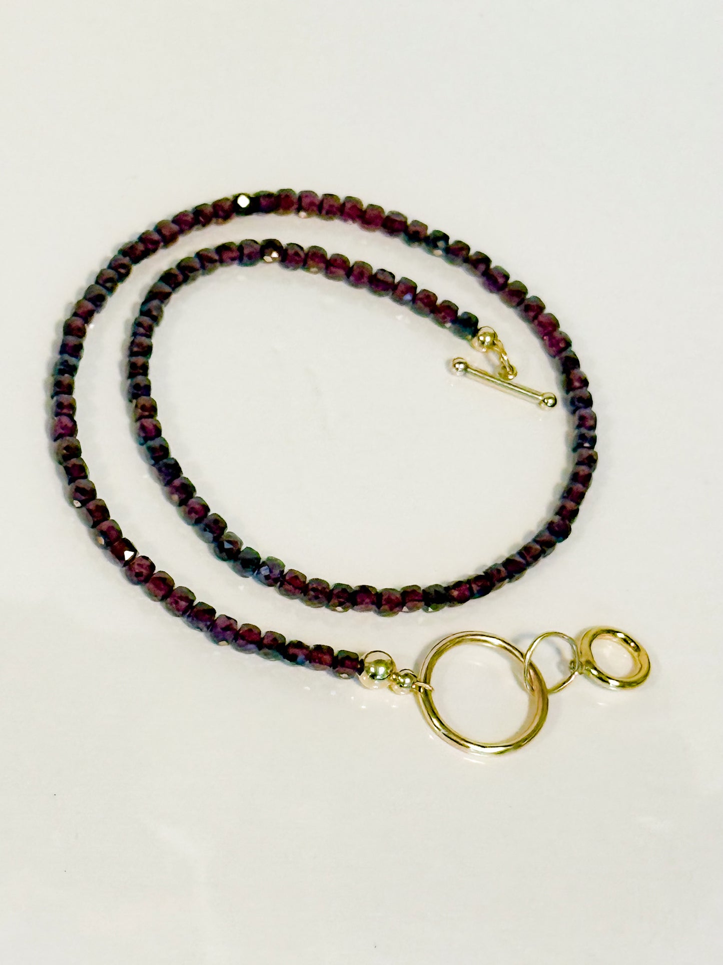 Garnet Necklace with Gold