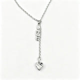 Midi Love Lariat Style Necklace in Silver