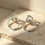 Solid Silver Molten Drop Earrings