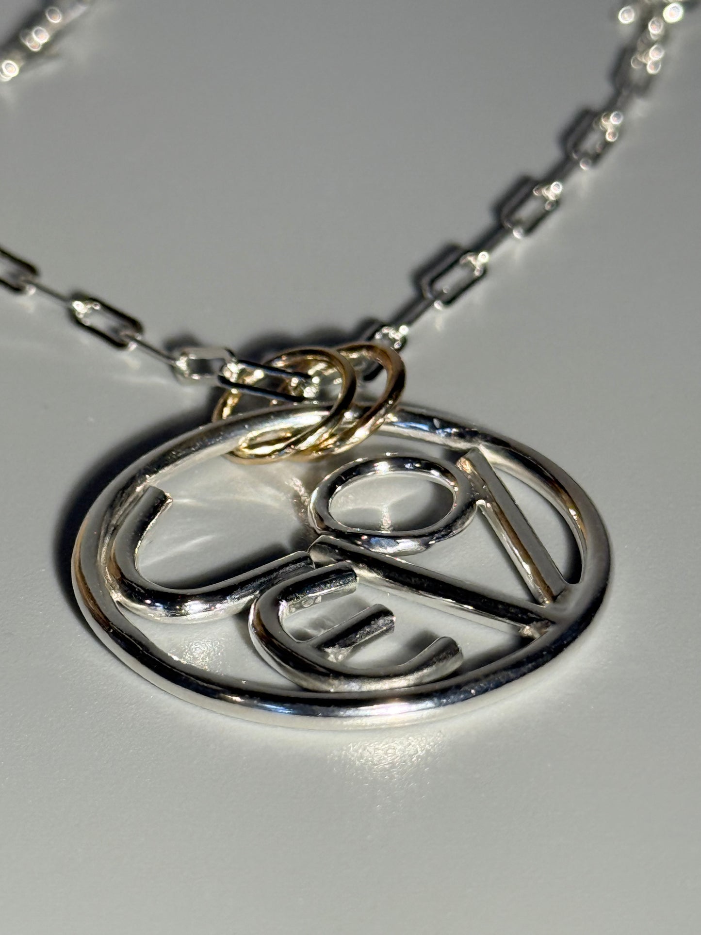Silver and Gold LOVE Necklace
