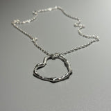 Large Molten Silver Heart Pendant
