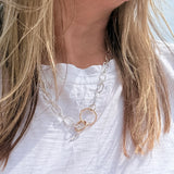Silver and Gold T Bar chain