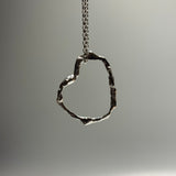 Large Molten Silver Heart Pendant