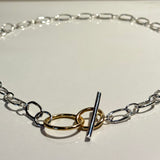 Silver and Gold T Bar chain