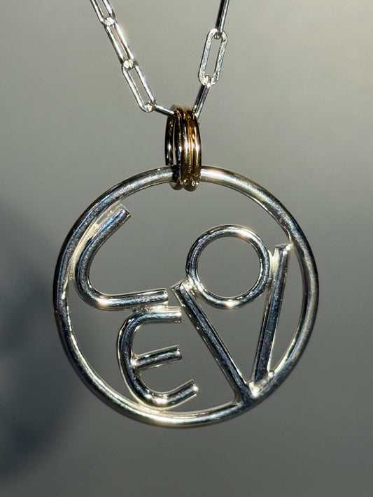 Silver and Gold LOVE Necklace