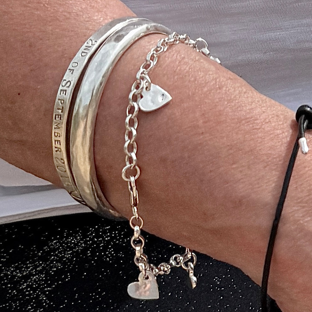 Silver Heart Charm Bracelet