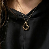 Molten Heart in Solid 9ct Gold on a Gold Chain